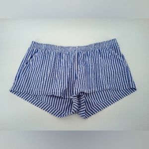 J. Crew Factory 100% Cotton Spring 2017 Blue White Striped Shorts M